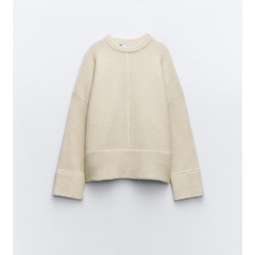 ZARA KNIT SWEATER WITH PIPING NWT SZ M